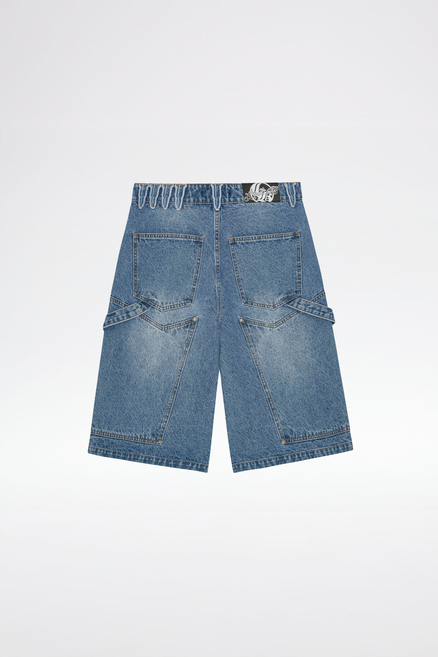 LOST BOYS CARPENTER JORTS Jorts Stonewashed Blue