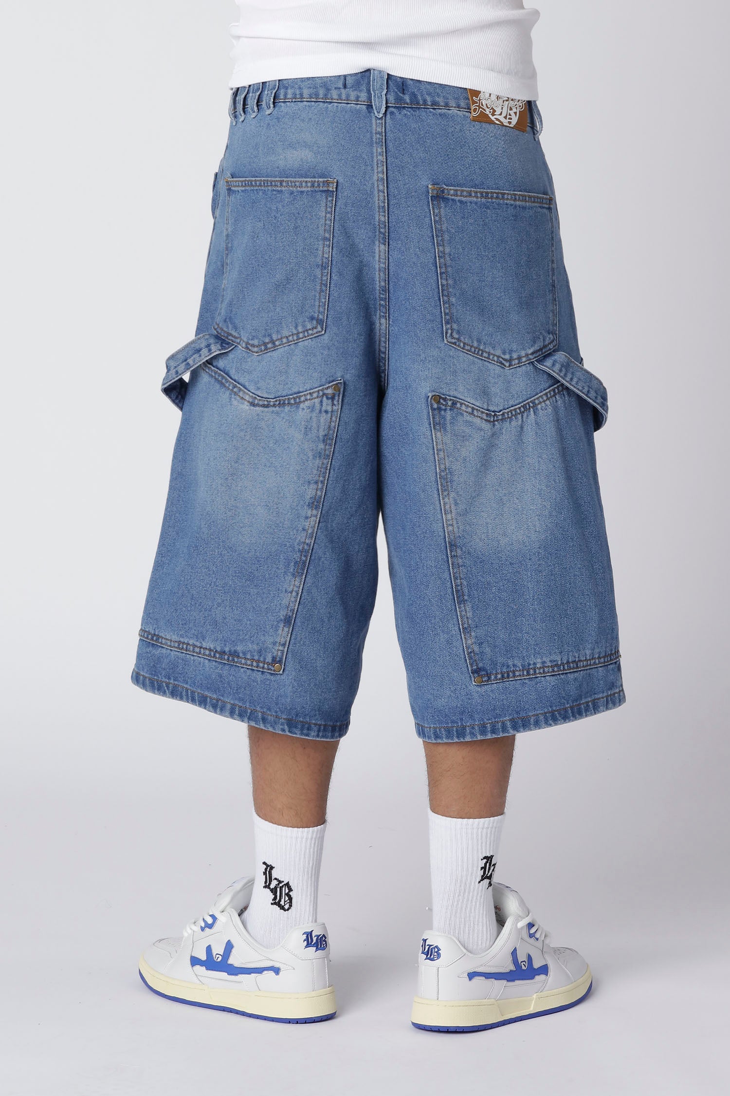 LOST BOYS CARPENTER JORTS Jorts Stonewashed Blue