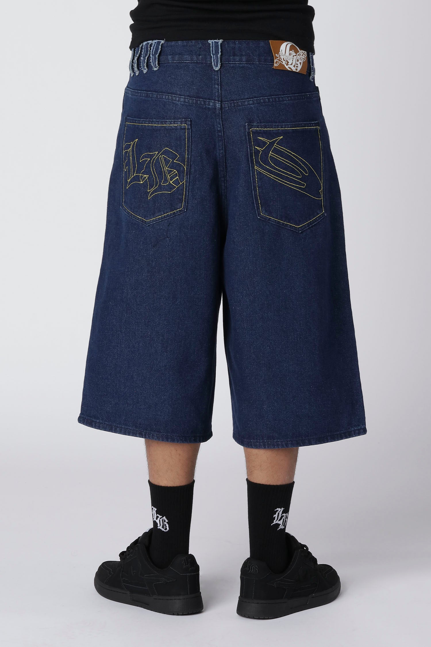 LOST BOYS EMBROIDERY JORTS Jorts Indigo Blue