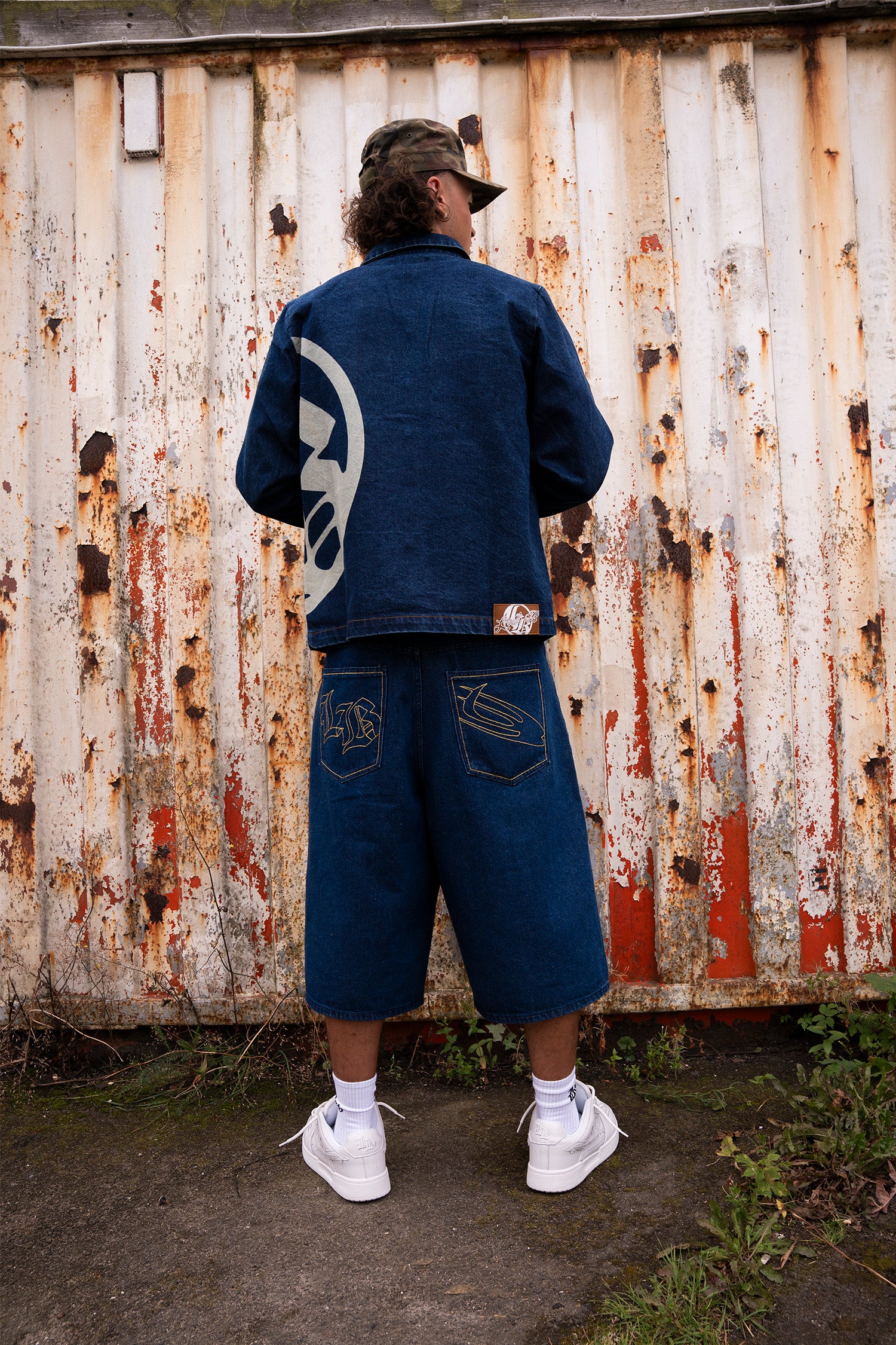 LOST BOYS EMBROIDERY JORTS Jorts Indigo Blue