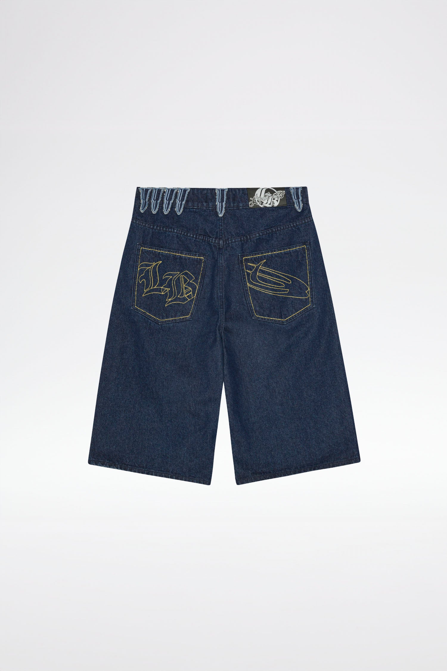 LOST BOYS EMBROIDERY JORTS Jorts Indigo Blue