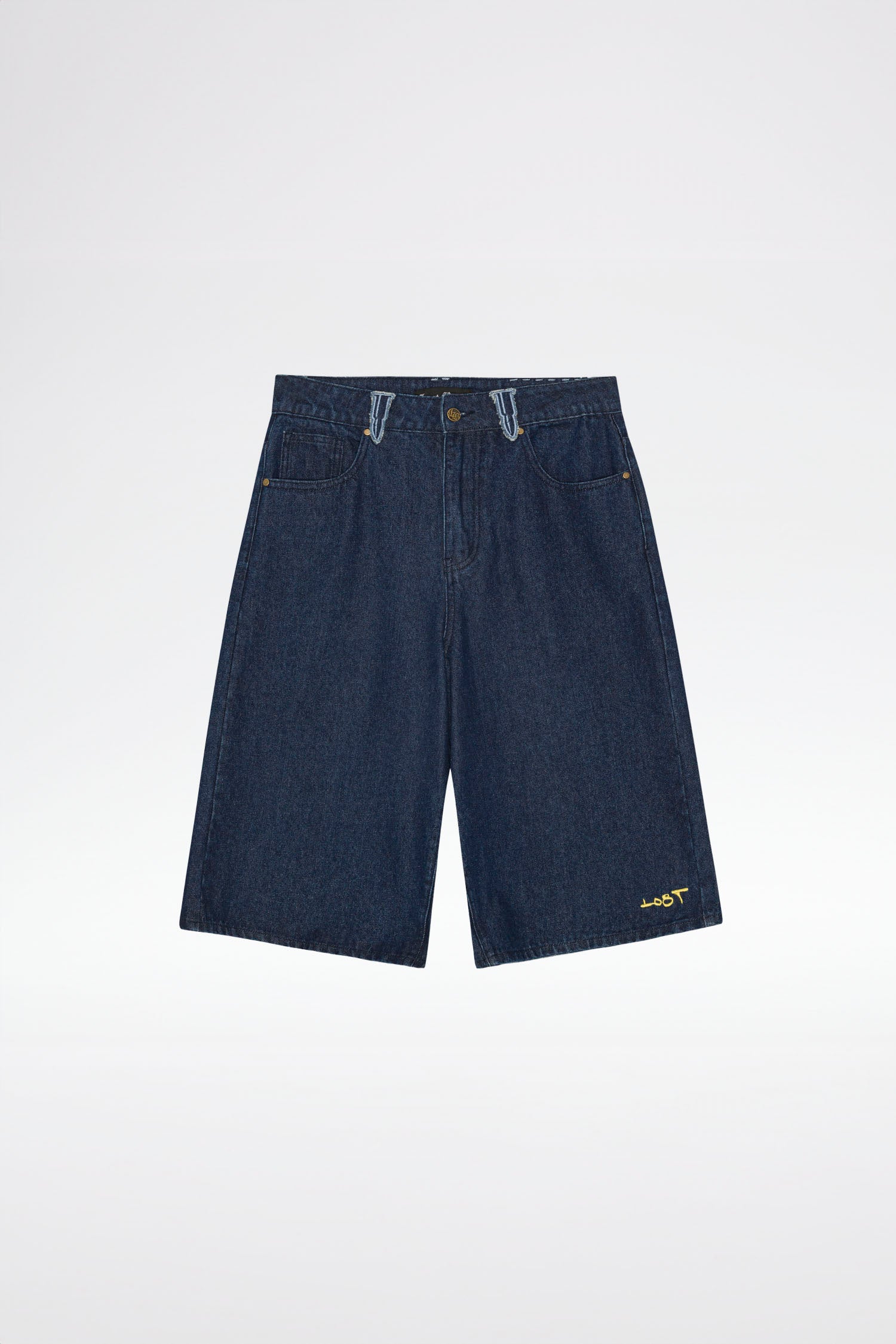 LOST BOYS EMBROIDERY JORTS Jorts Indigo Blue