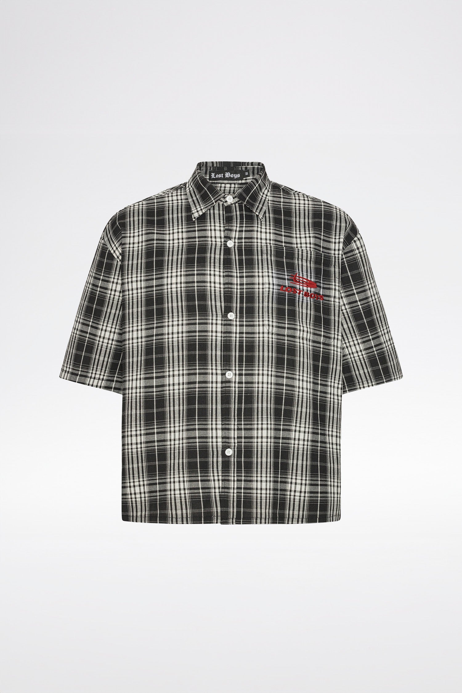 LOST BOYS SHORT SLEEVED SHIRT Shirt Black/Grey Tartan