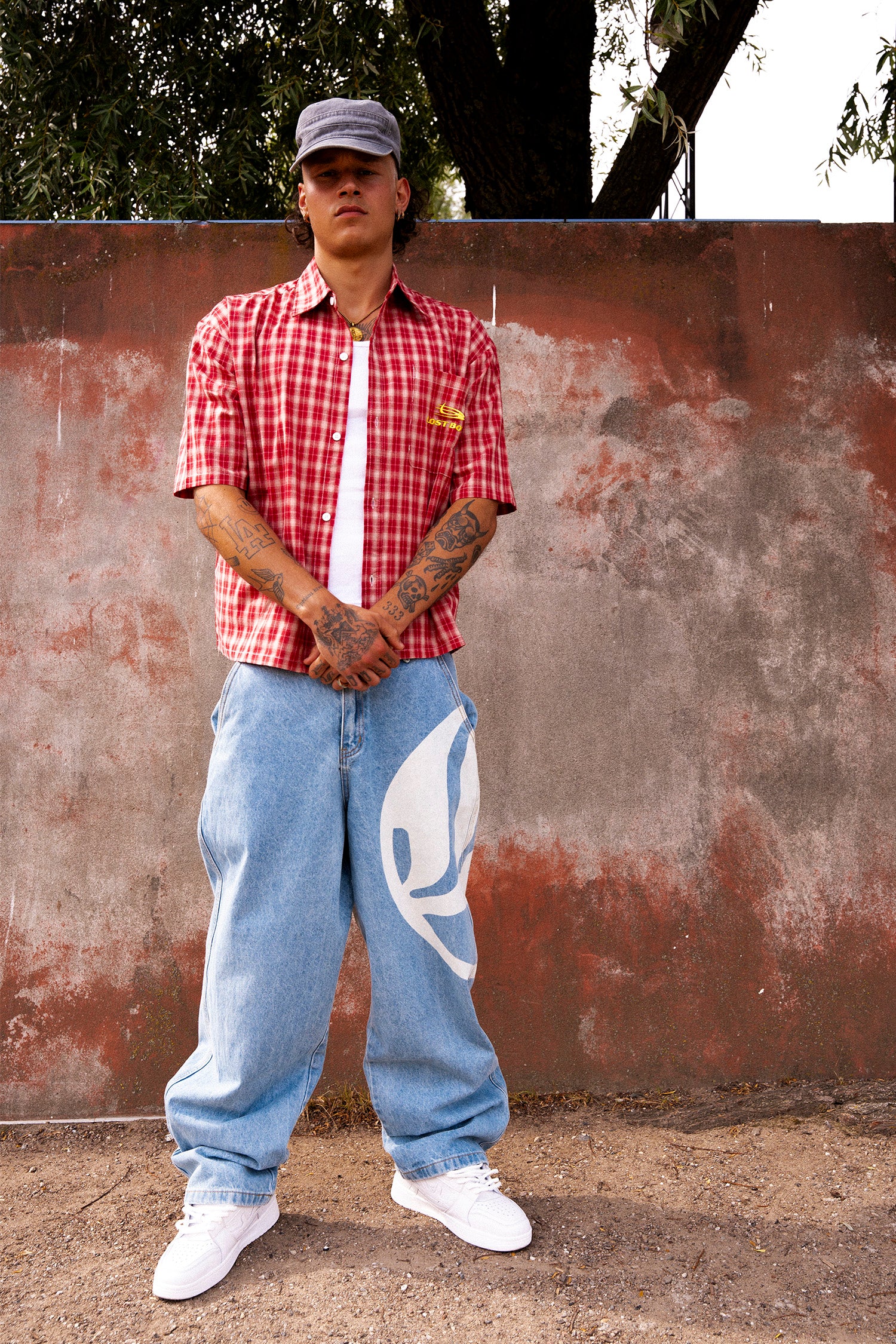 LOST BOYS SHORT SLEEVED SHIRT Shirt Red Tartan