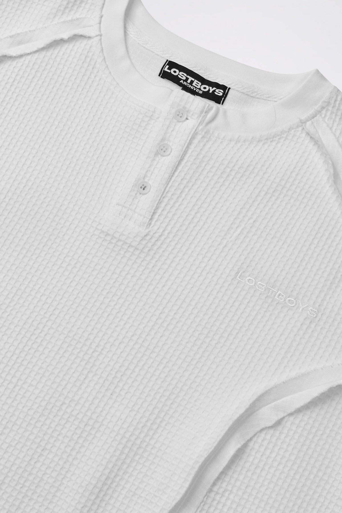 LOST BOYS HENLEY WAFFLE TEE T-Shirt White