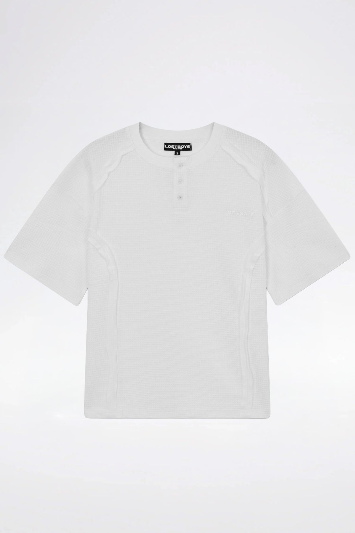 LOST BOYS HENLEY WAFFLE TEE T-Shirt White