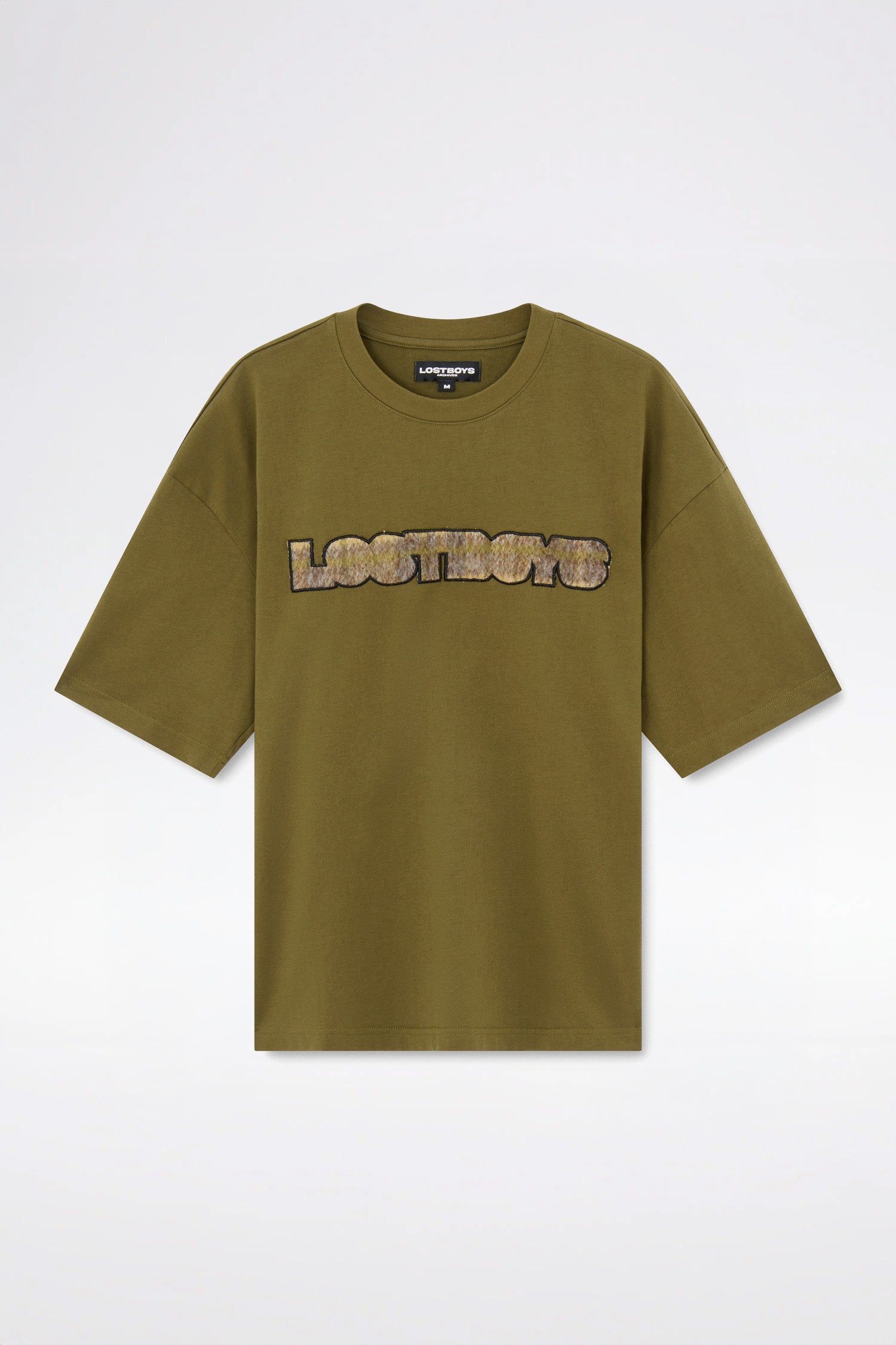 LOST BOYS CHECKERED SCRIPT TEE T-Shirt Moss Green
