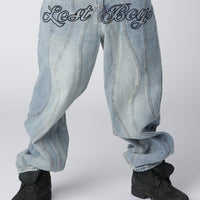 LOST BOYS CURVY OUTERSEAM JEANS Jeans Stonewashed Blue