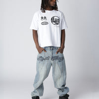 LOST BOYS CURVY OUTERSEAM JEANS Jeans Stonewashed Blue