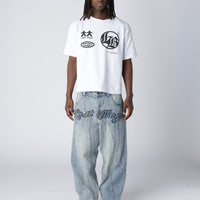 LOST BOYS CURVY OUTERSEAM JEANS Jeans Stonewashed Blue