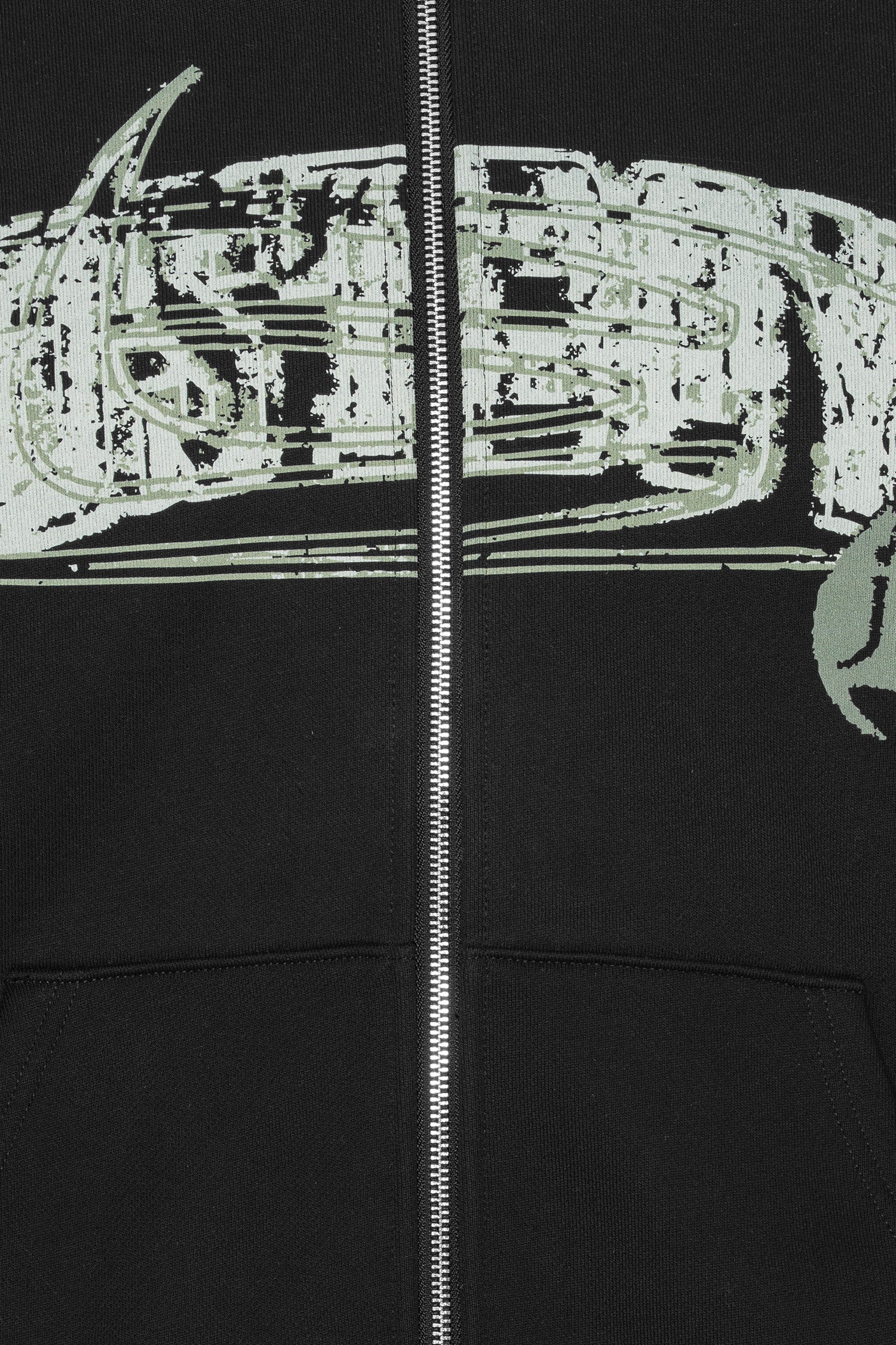 LOST BOYS DISTRORTED ZIP HOODIE Sweat Black