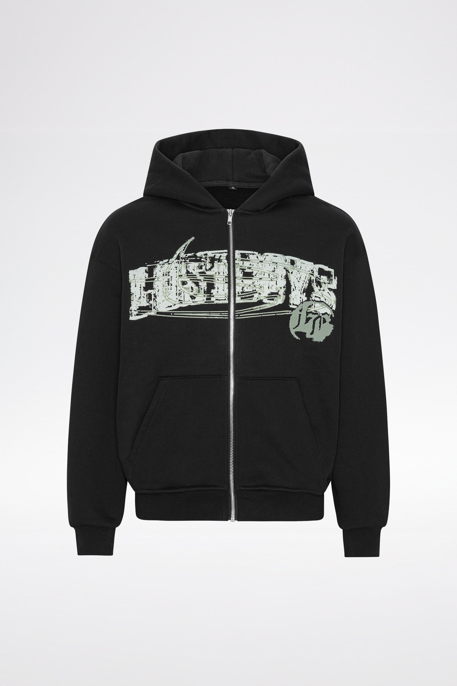 LOST BOYS DISTRORTED ZIP HOODIE Sweat Black