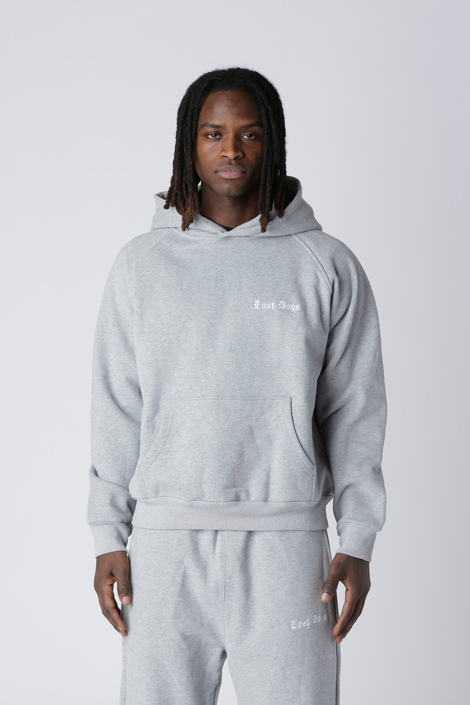 LOST BOYS EMBROIDERY LOGO HOODIE Sweat Gray