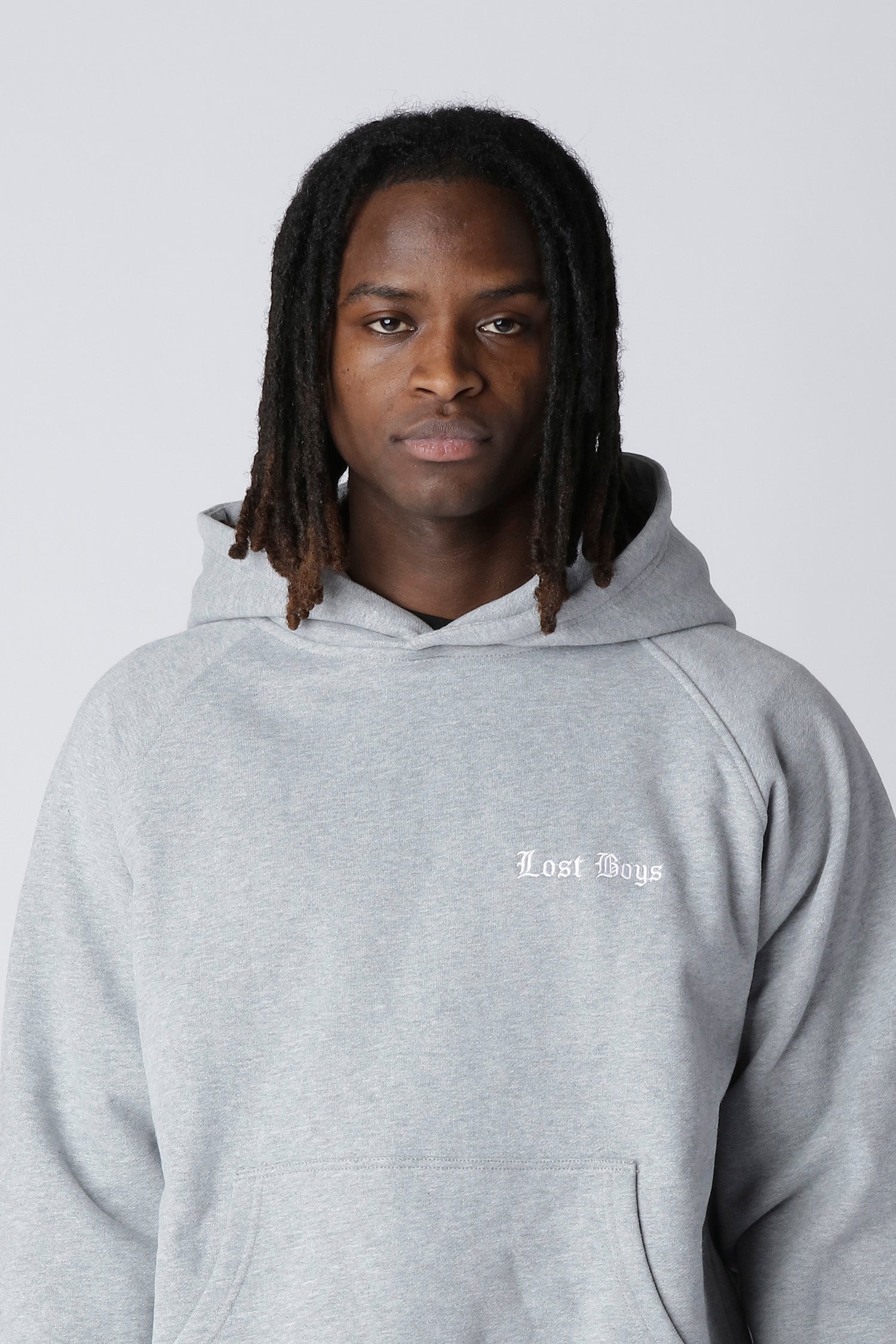 LOST BOYS EMBROIDERY LOGO HOODIE Sweat Gray