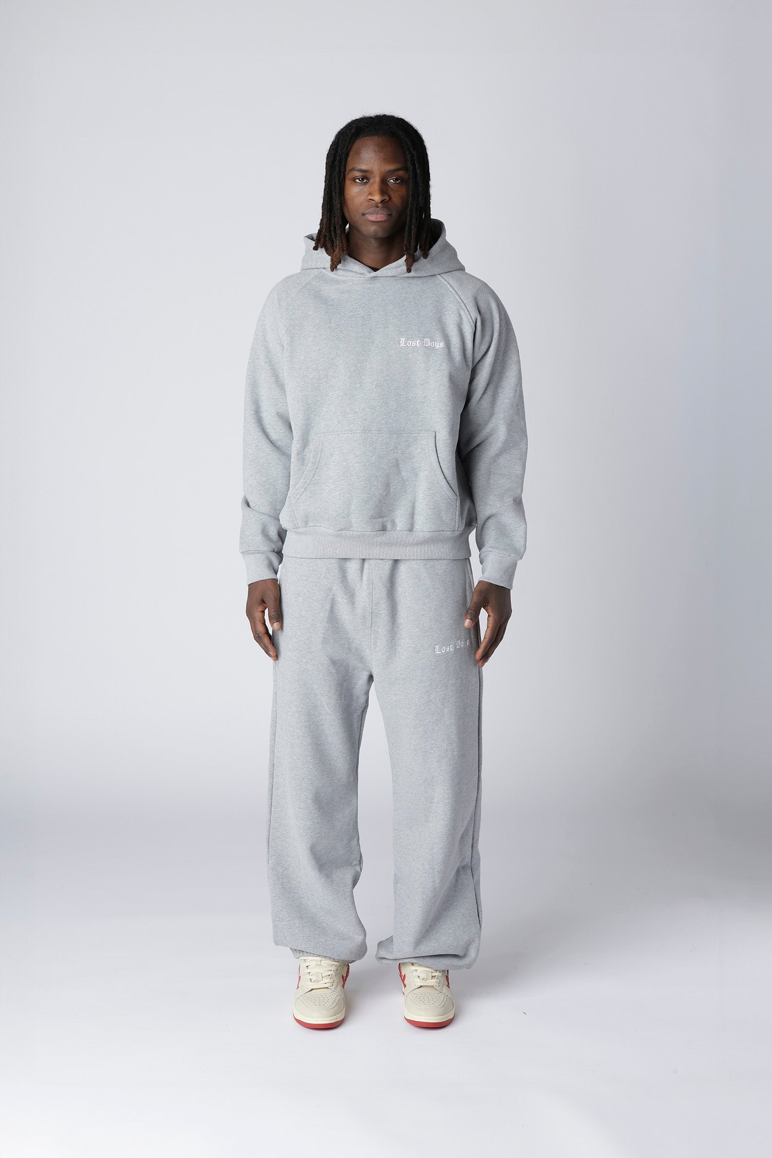 LOST BOYS EMBROIDERY LOGO HOODIE Sweat Gray