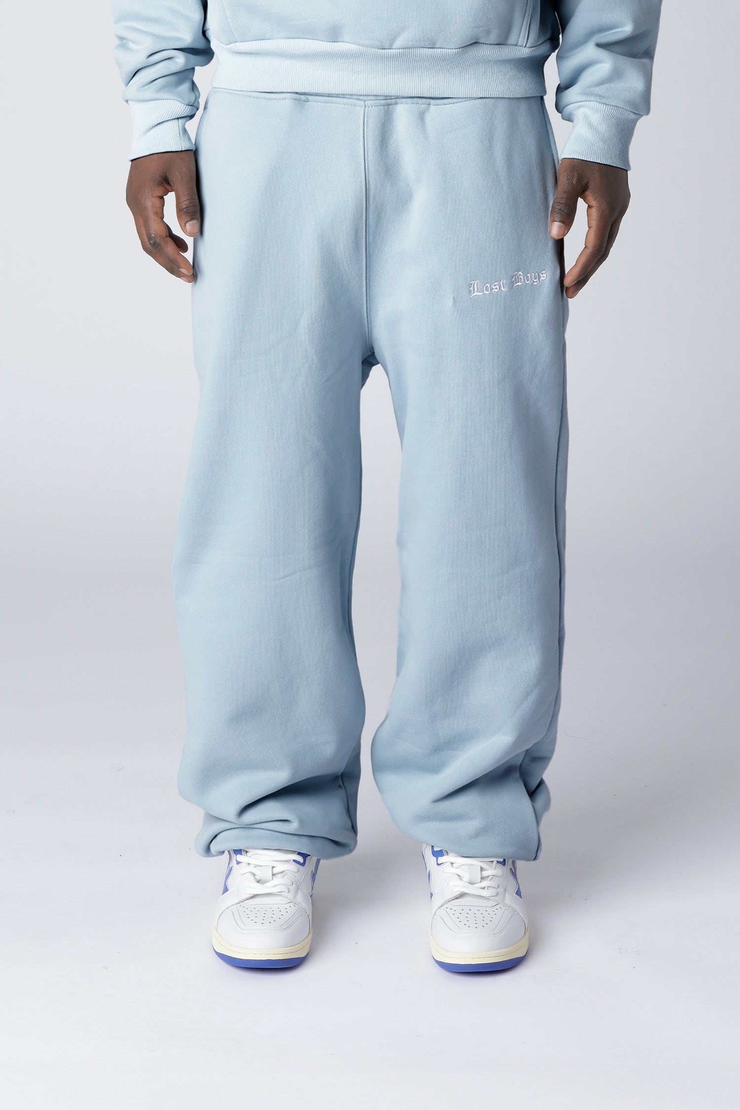 LOST BOYS EMBROIDERY LOGO JOGGERS Joggers Clear blue