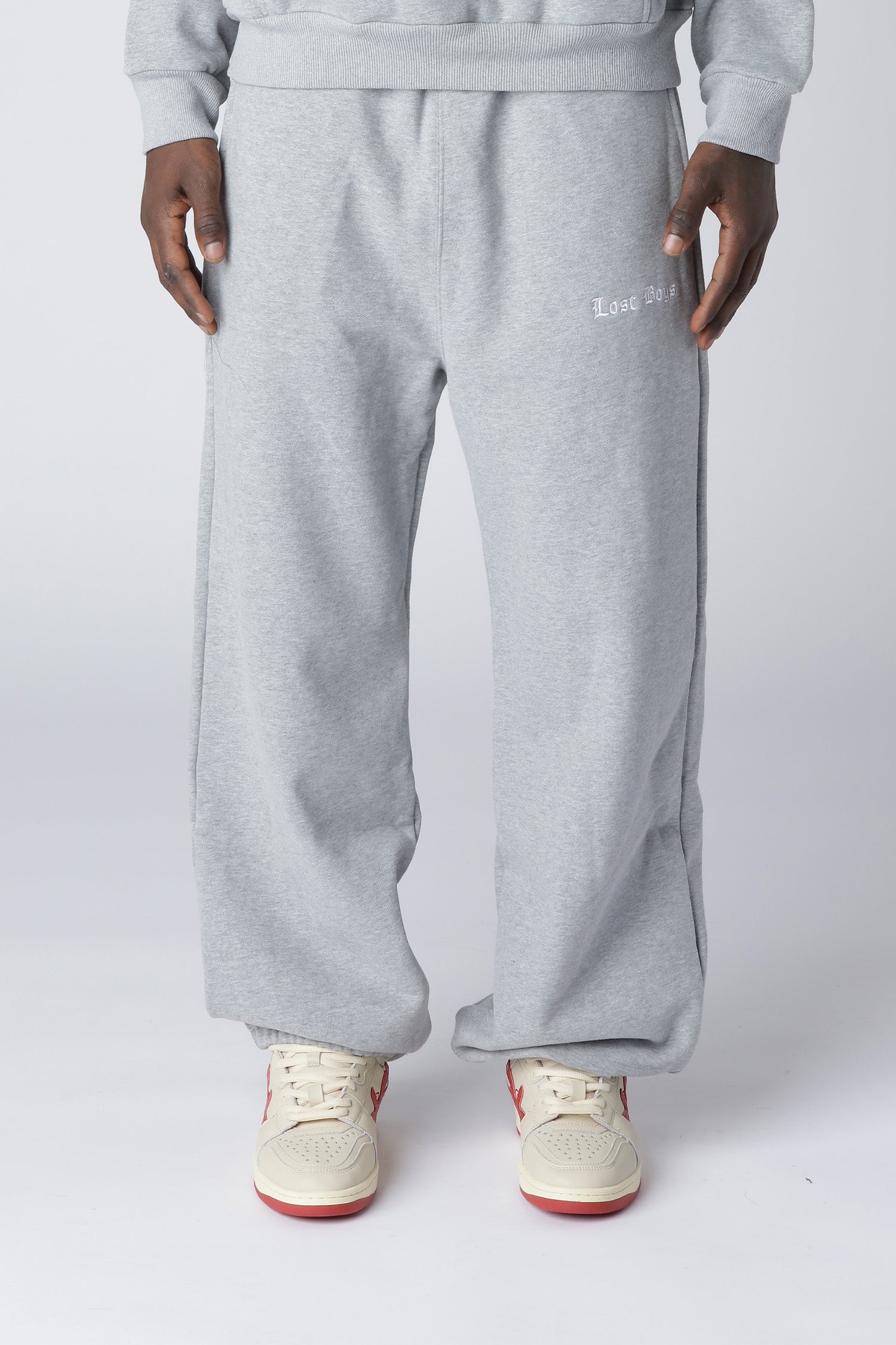 LOST BOYS EMBROIDERY LOGO JOGGERS Joggers Gray