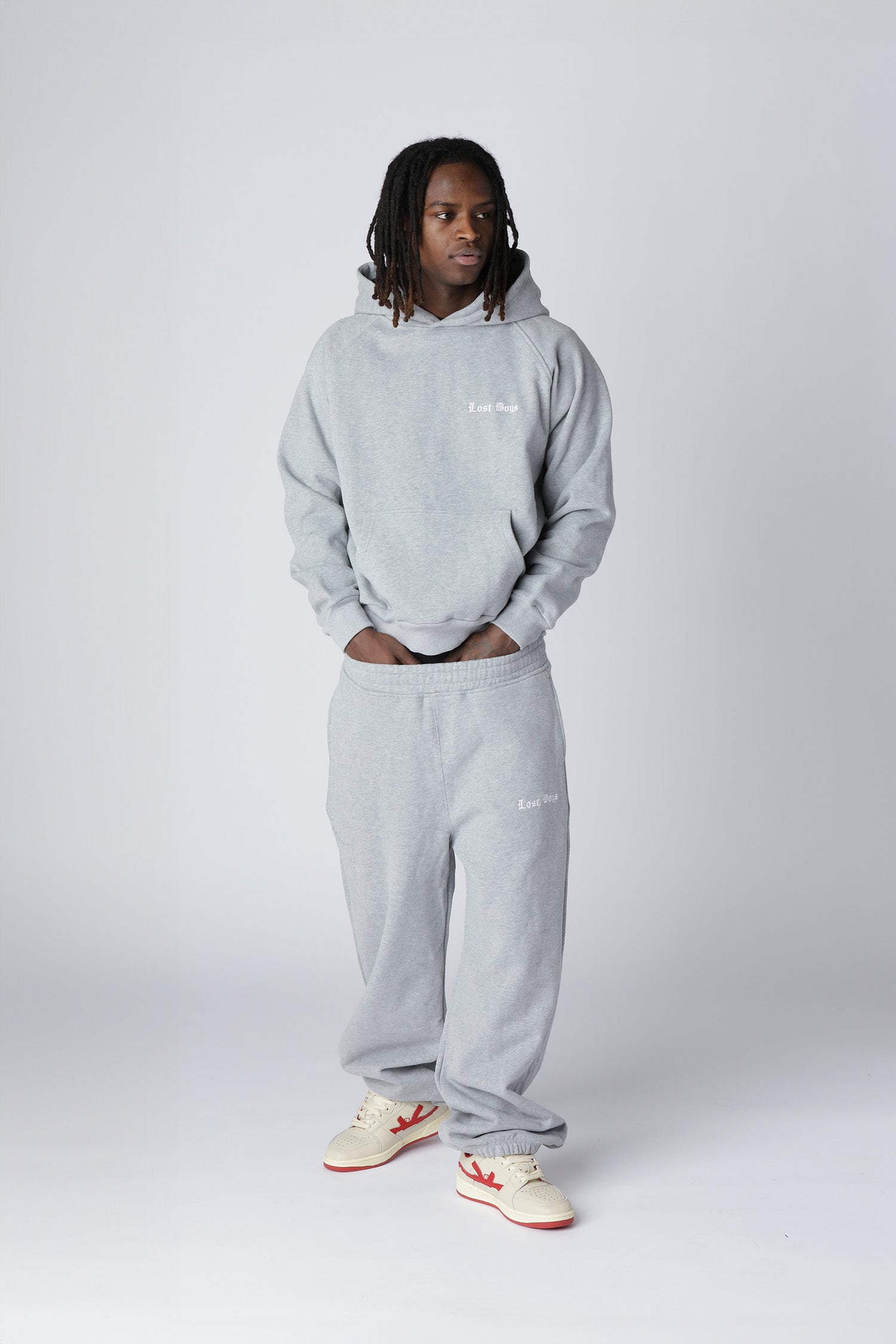 LOST BOYS EMBROIDERY LOGO JOGGERS Joggers Gray
