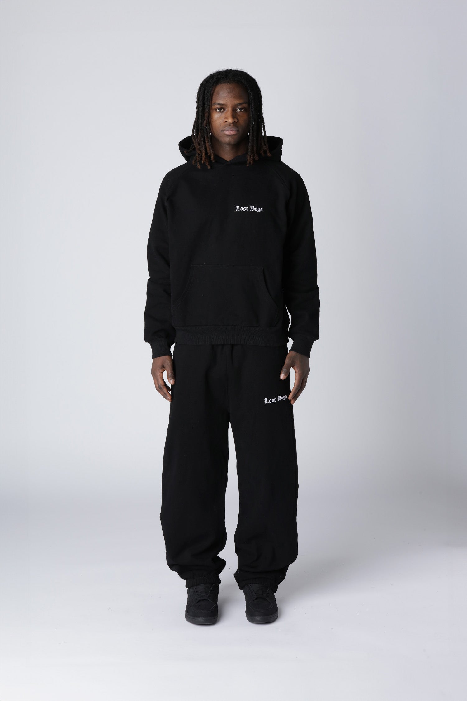 LOST BOYS EMBROIDERY LOGO JOGGERS Pants Black