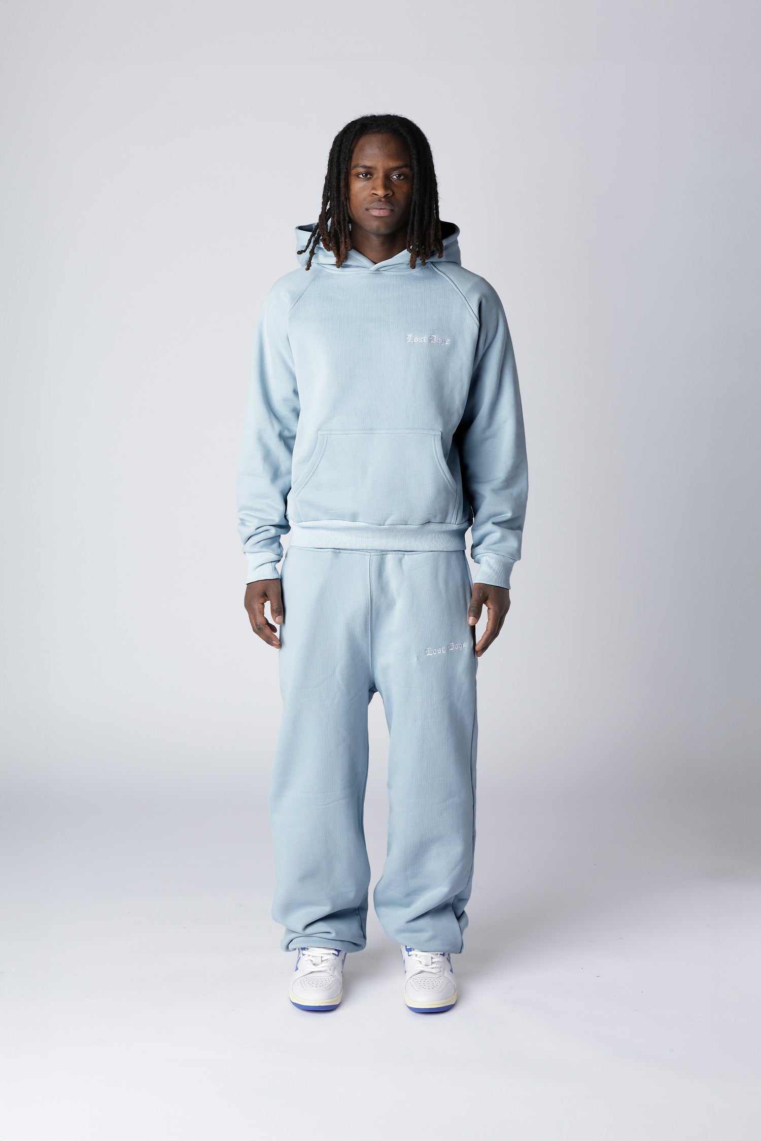 LOST BOYS EMBROIDERY LOGO JOGGERS Pants Clear blue