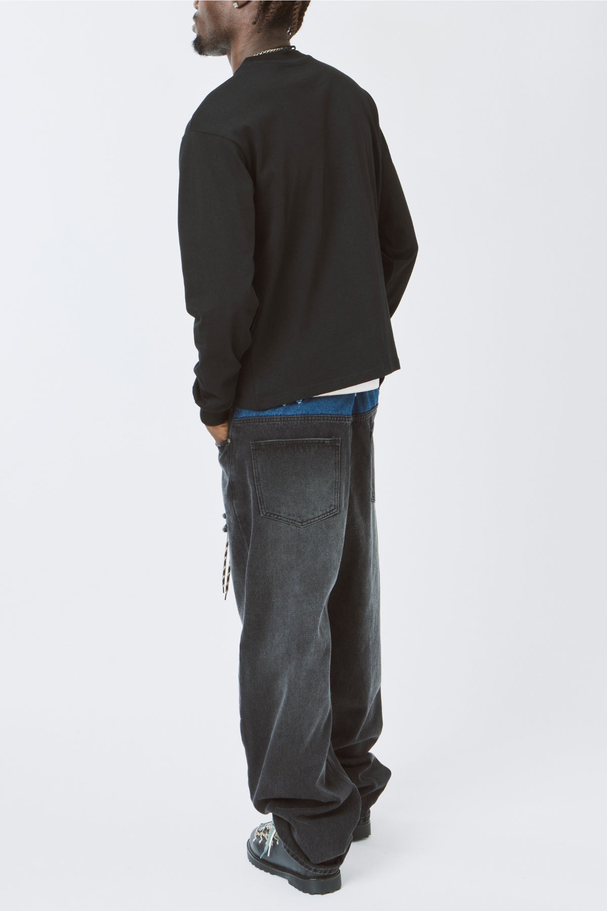 LOST BOYS FRAYED 180 JEANS Jeans Stonewashed Black