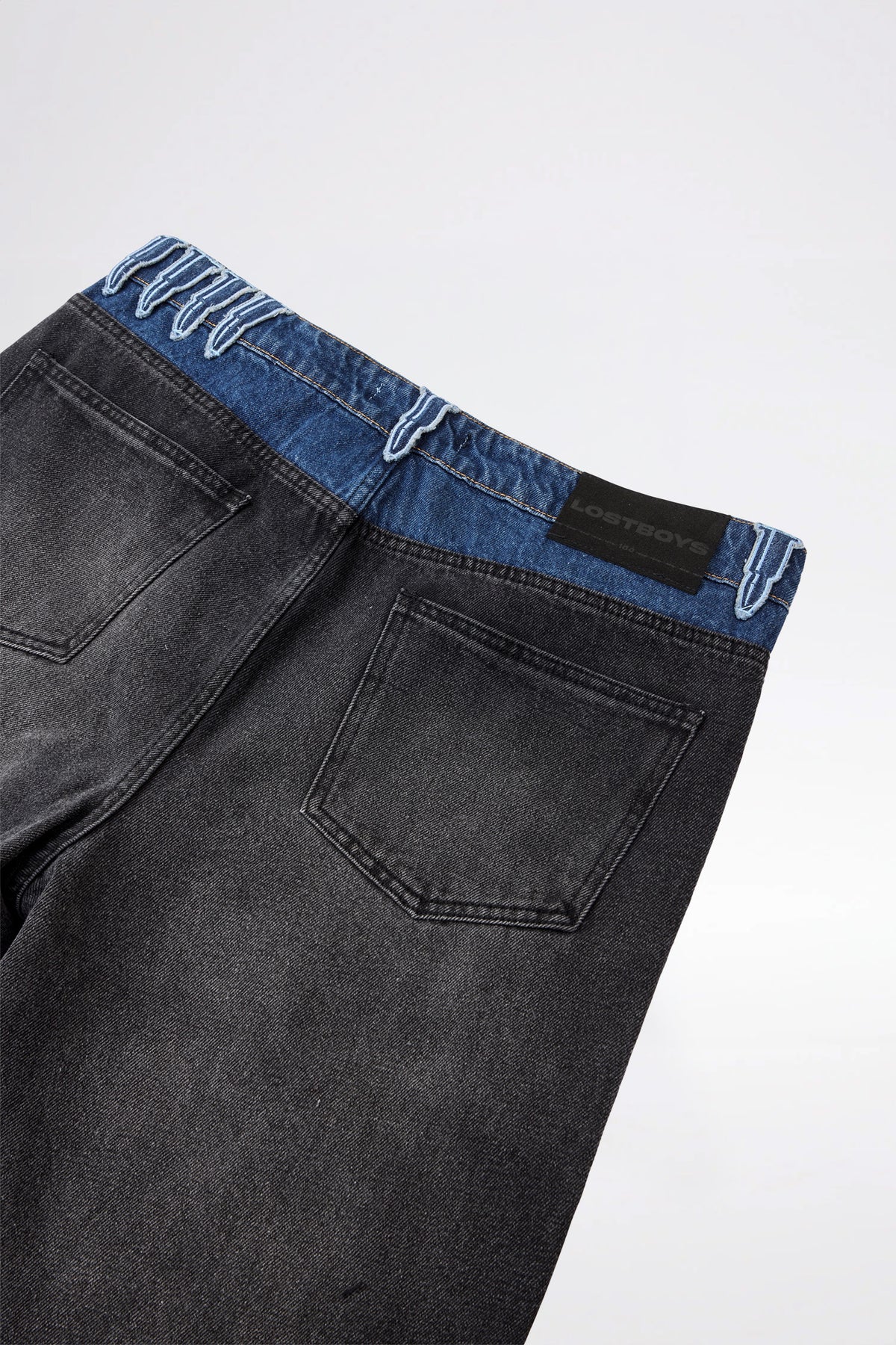 LOST BOYS FRAYED 180 JEANS Jeans Stonewashed Black