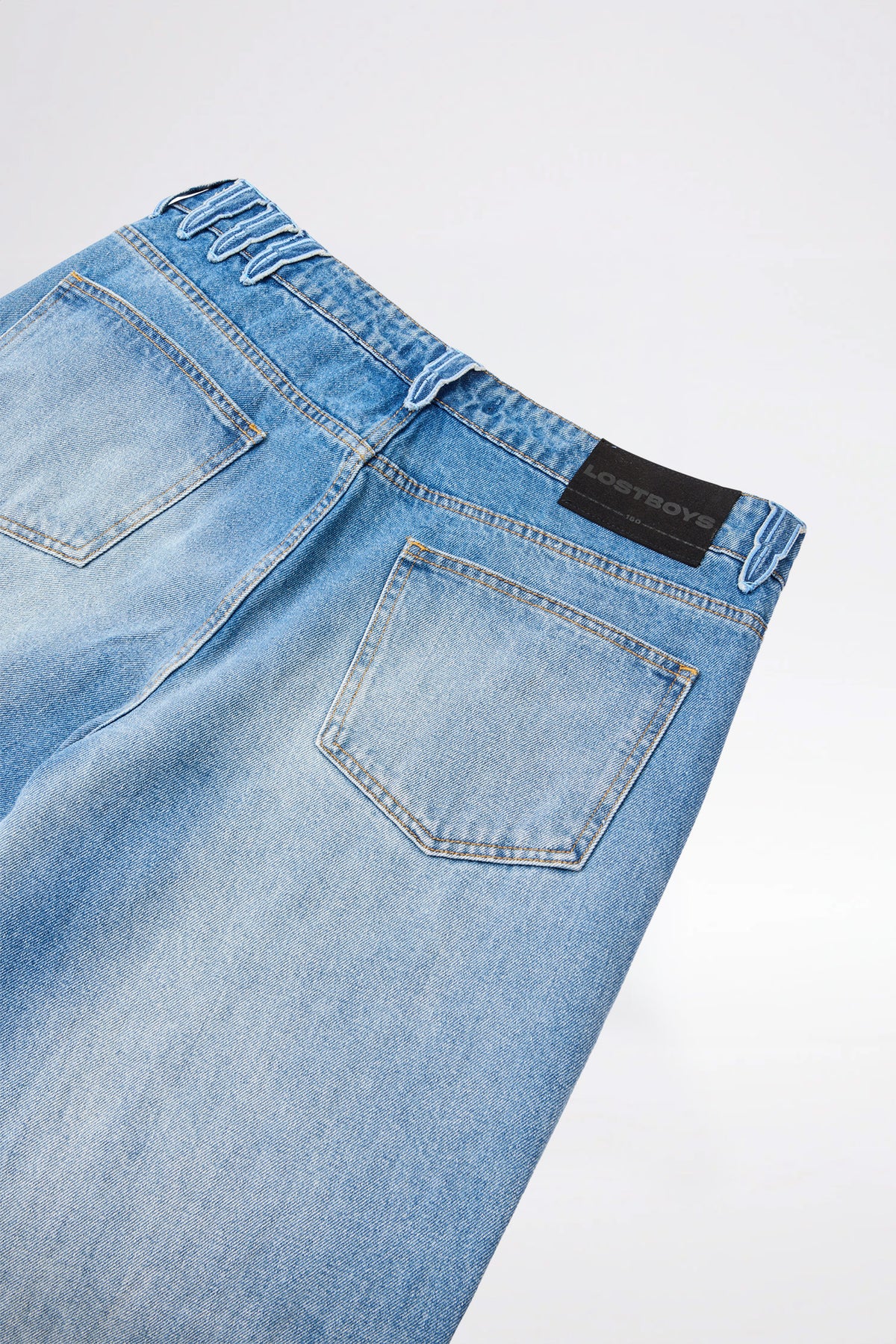 LOST BOYS FRAYED 180 JEANS Jeans Stonewashed Blue