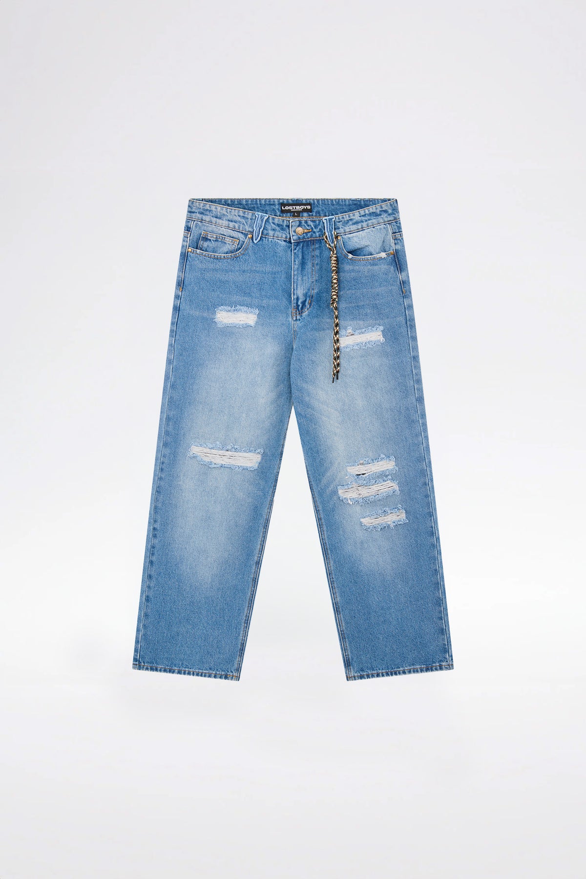 LOST BOYS FRAYED 180 JEANS Jeans Stonewashed Blue