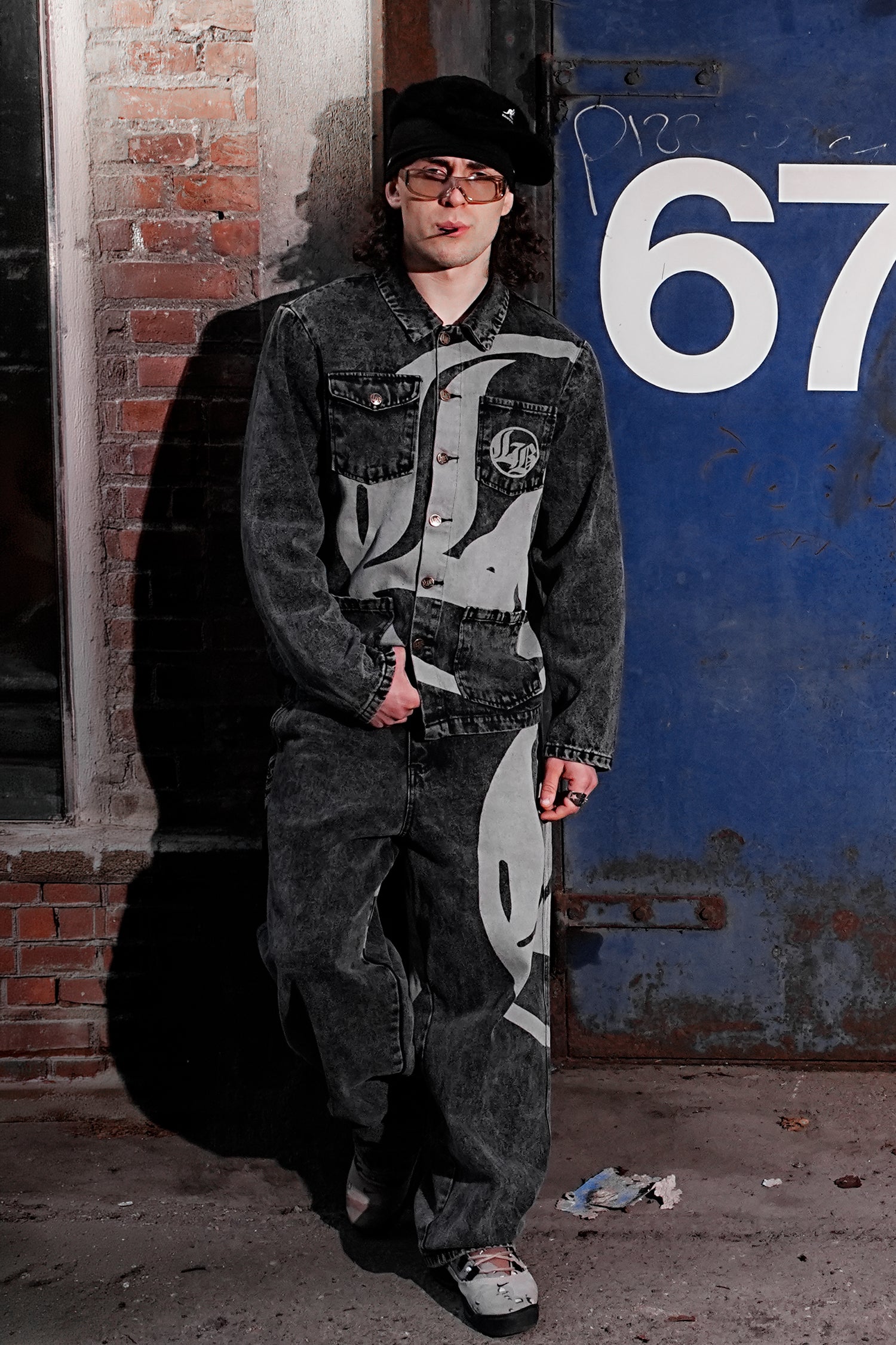 LOST BOYS LOGO DENIM JACKET Jacket Black