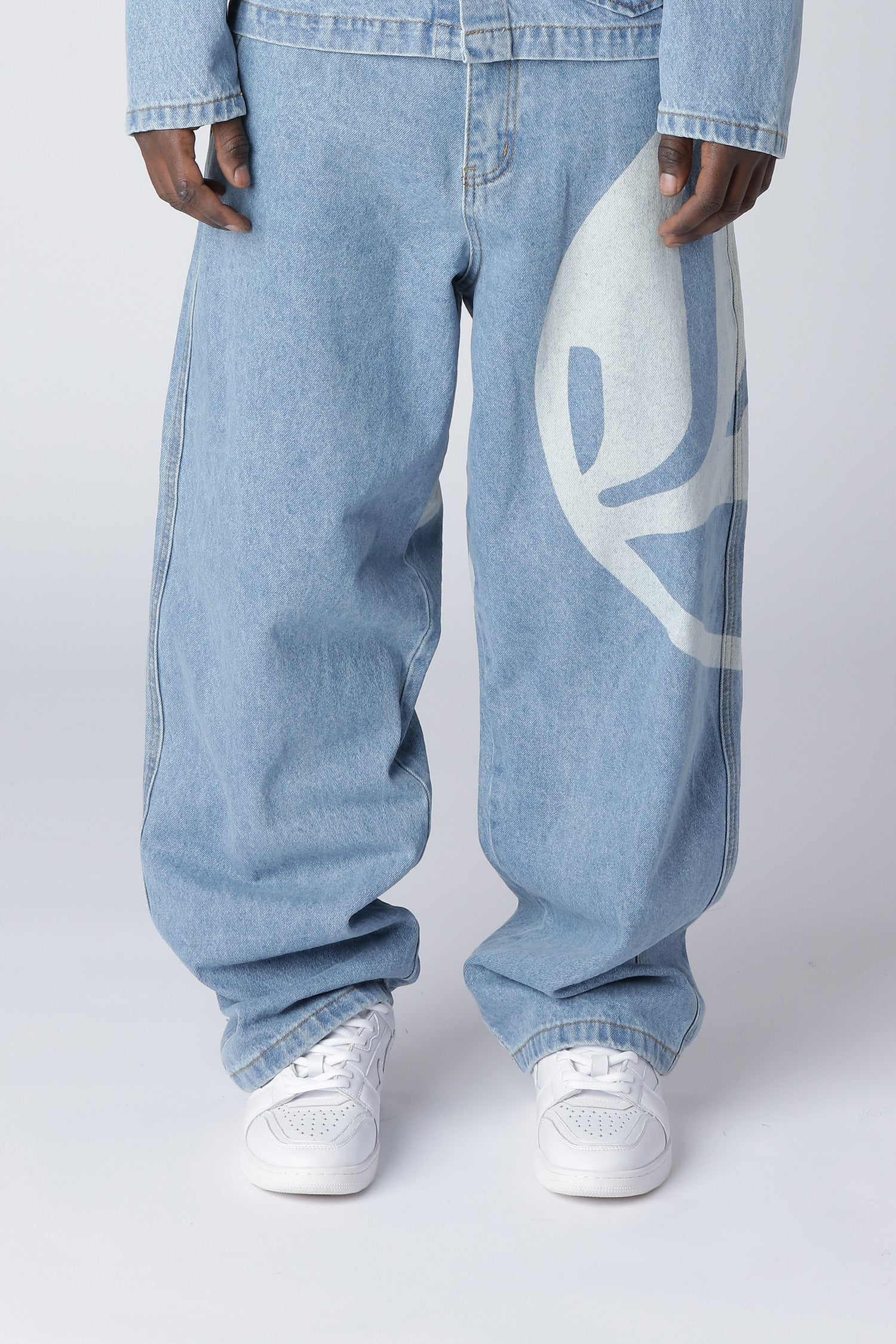 LOST BOYS LOGO DENIM JEANS Jeans Light Blue