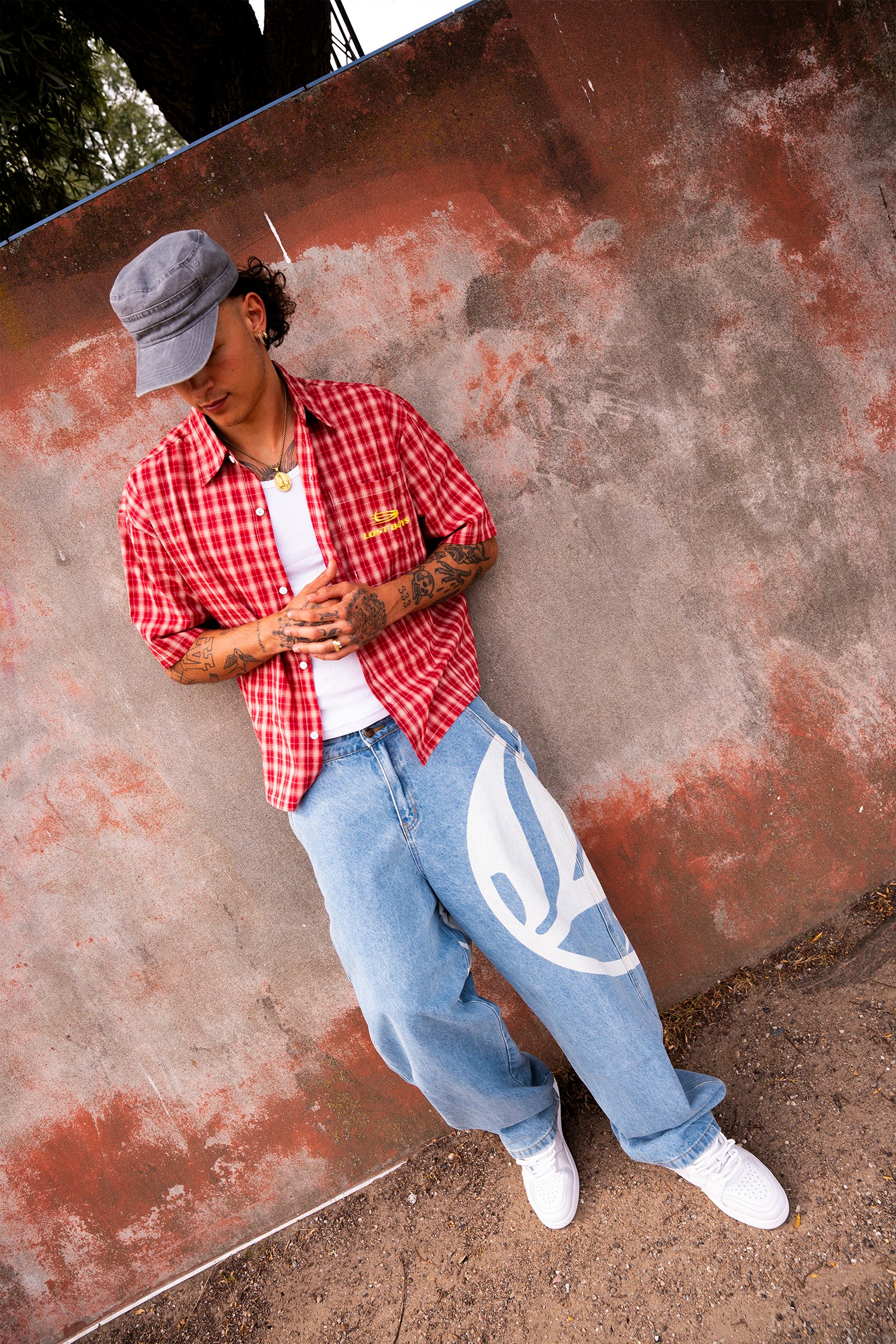 LOST BOYS LOGO DENIM JEANS Jeans Light Blue