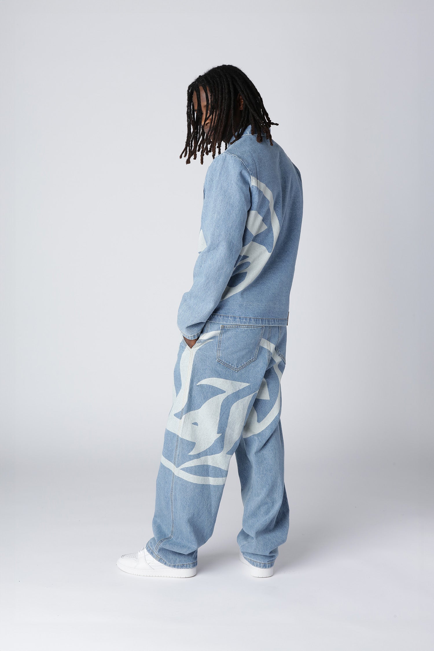 LOST BOYS LOGO DENIM JEANS Jeans Light Blue
