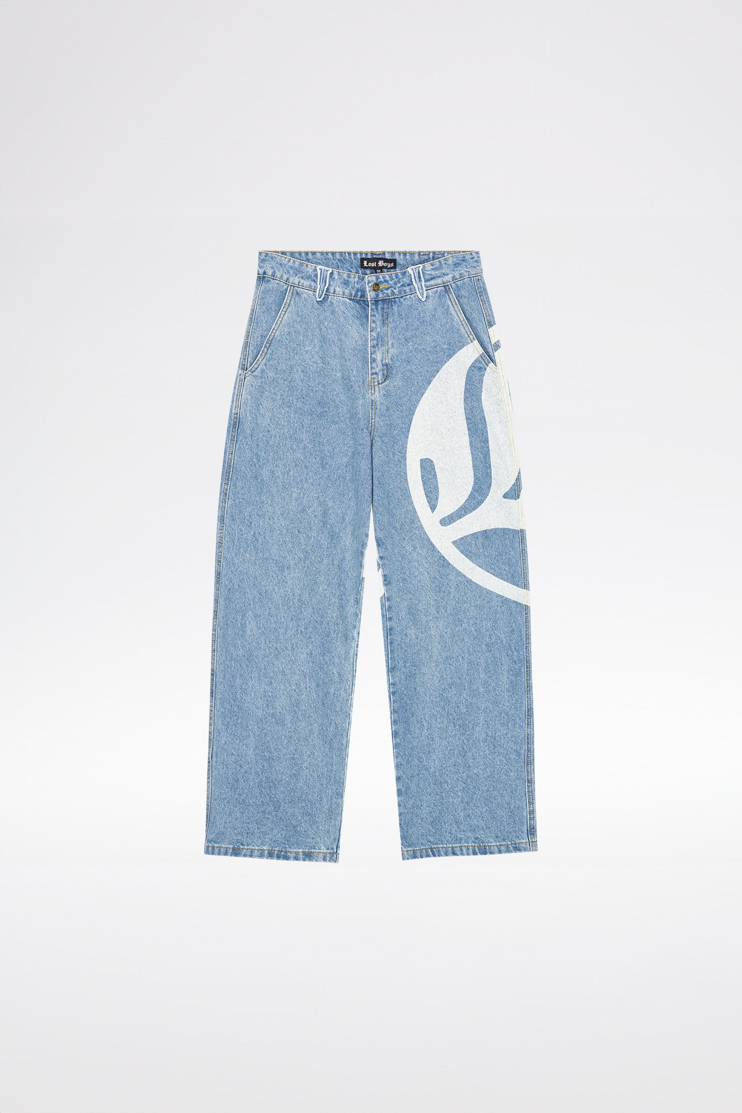 LOST BOYS LOGO DENIM JEANS Jeans Light Blue