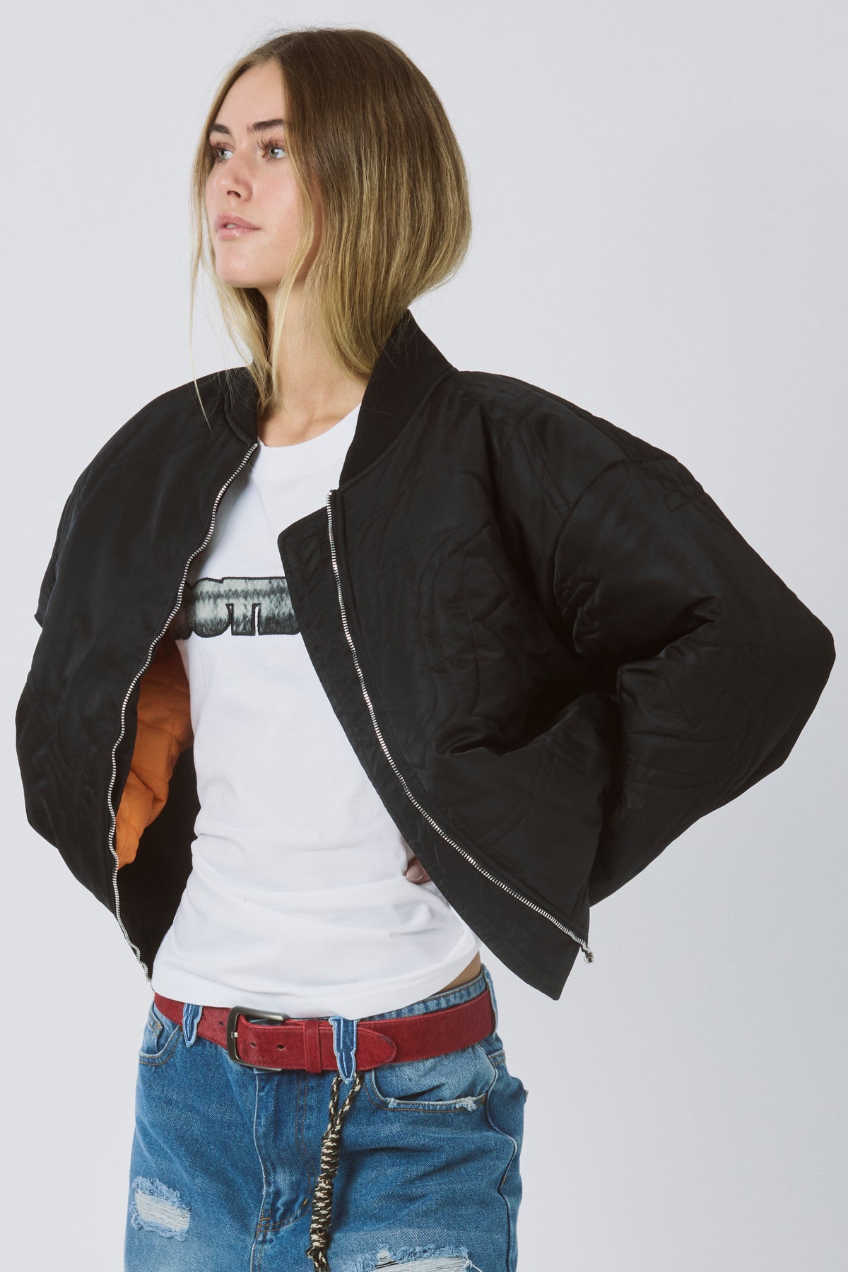 LOST BOYS MONOGRAM BOMBER JACKET Jacket Black