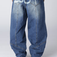 LOST BOYS OUTERSEAM LOGO JEANS Jeans Stonewashed Indigo Blue