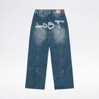 LOST BOYS OUTERSEAM LOGO JEANS Jeans Stonewashed Indigo Blue