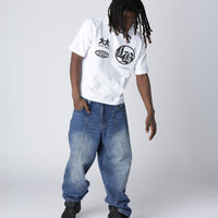 LOST BOYS OUTERSEAM LOGO JEANS Jeans Stonewashed Indigo Blue