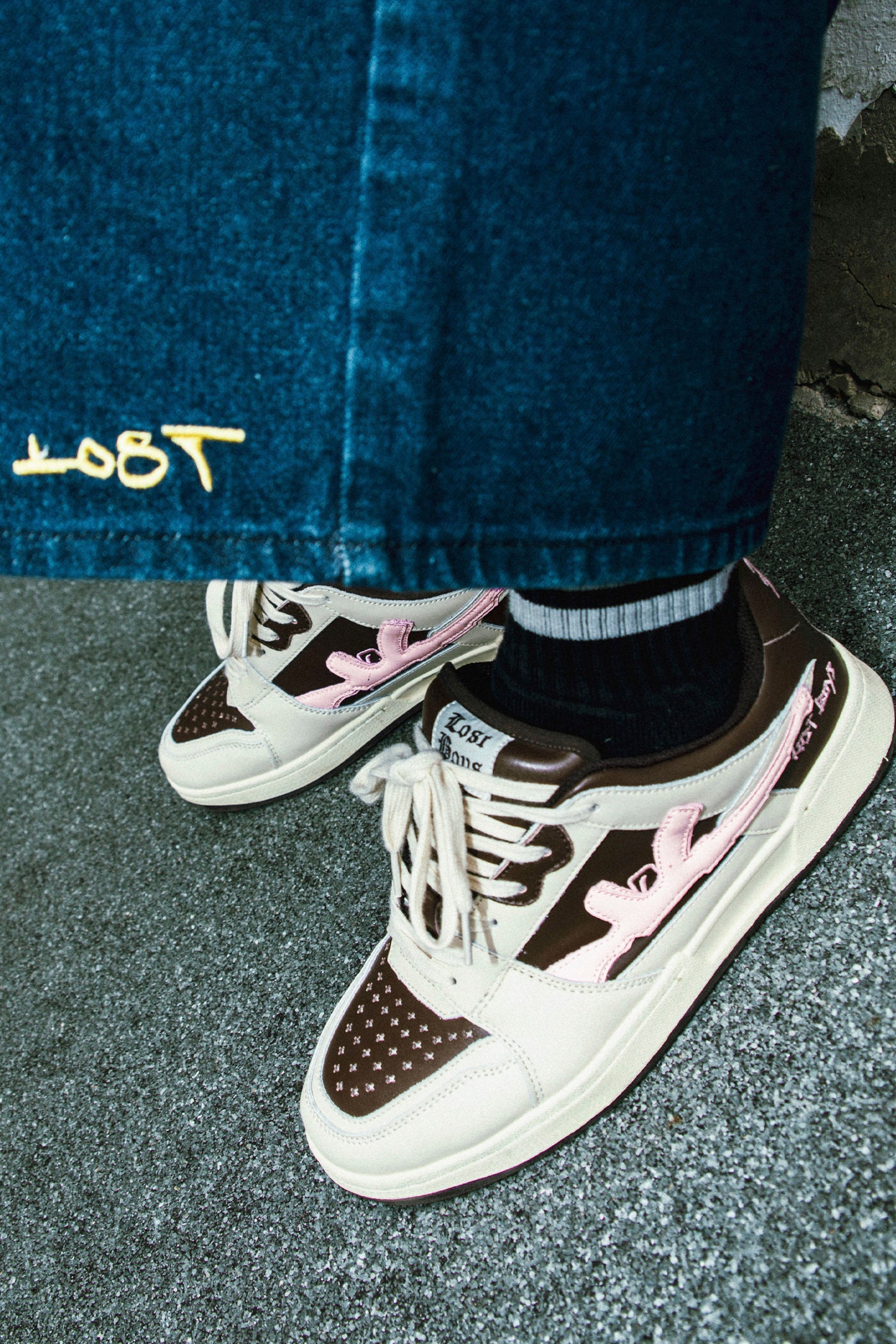 LOST BOYS PINK VENOM Sneaker Pink/Cream/Brown