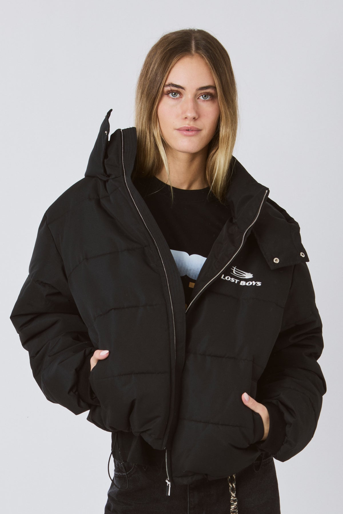 LOST BOYS PUFFER JACKET Jacket Black