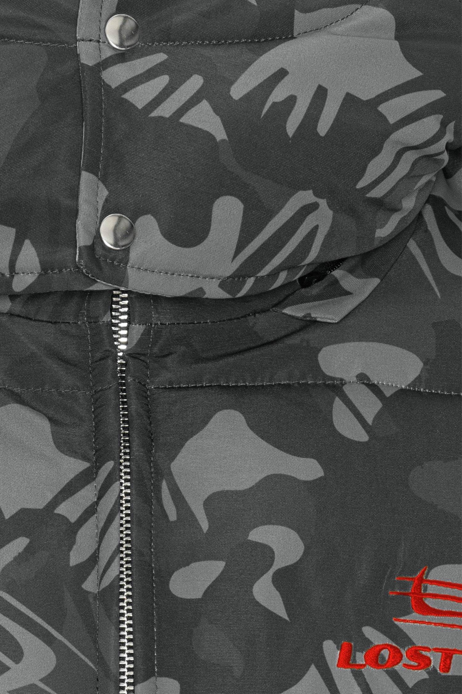 LOST BOYS PUFFER JACKET Jacket Black Logo Camouflage