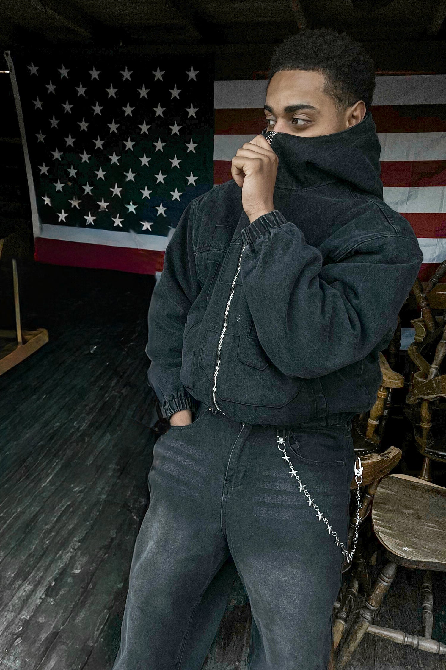 LOST BOYS SANDBLASTED THIRTEEN DENIM JACKET Jacket Washed Black