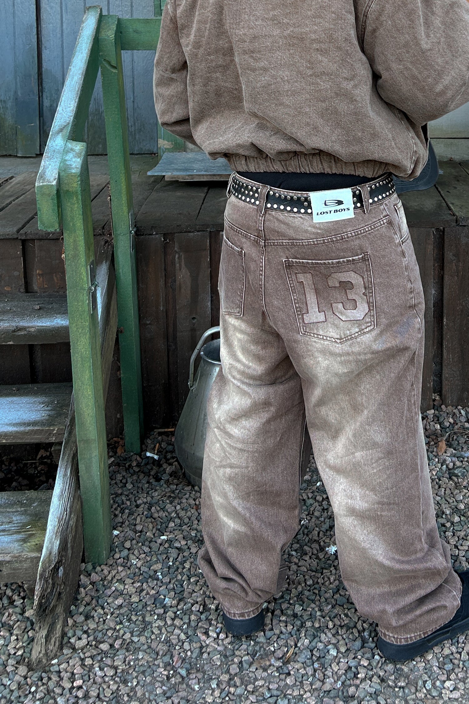 LOST BOYS SANDBLASTED THIRTEEN EVERYDAY JEANS Jeans Brown