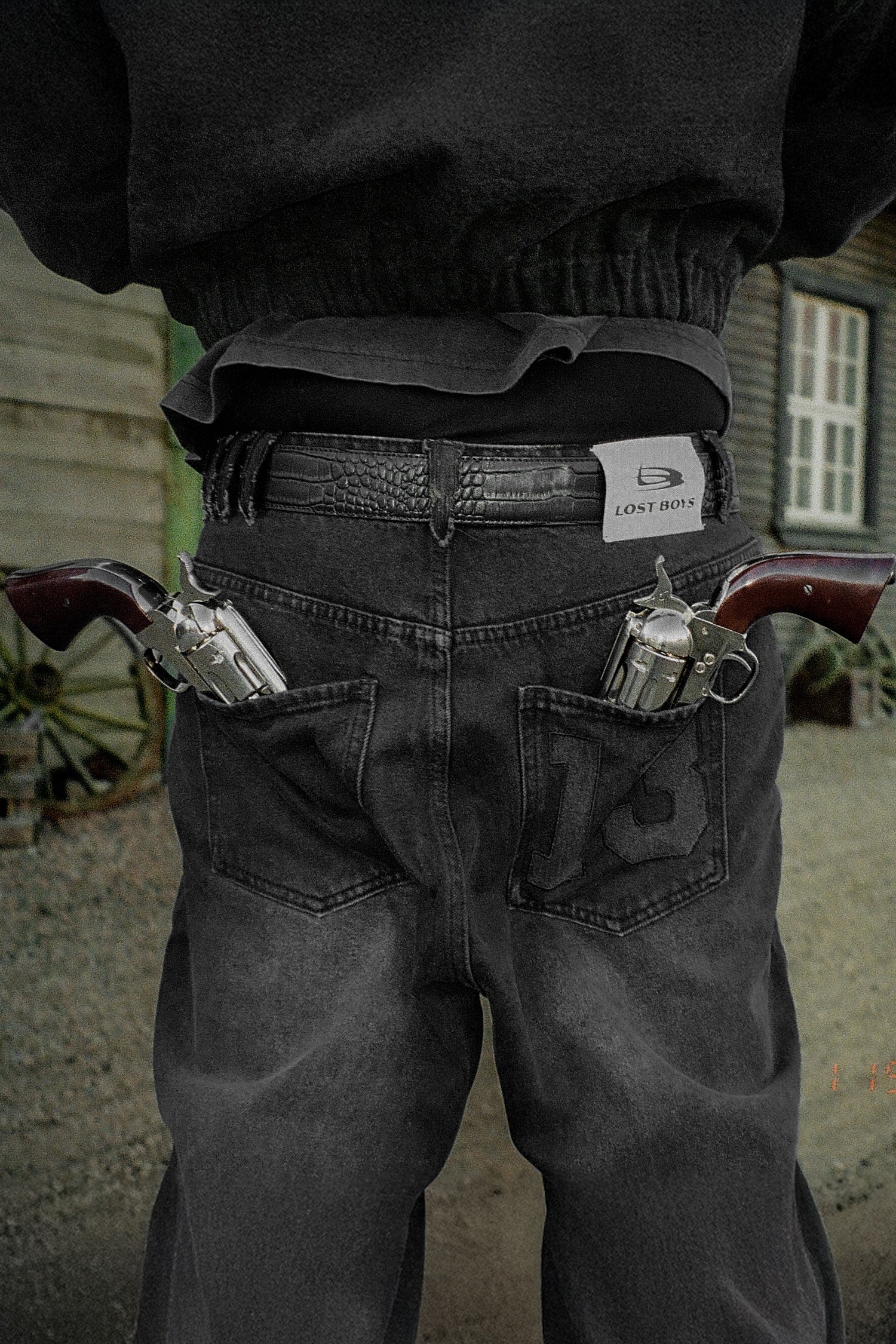 LOST BOYS SANDBLASTED THIRTEEN EVERYDAY JEANS Jeans Washed Black