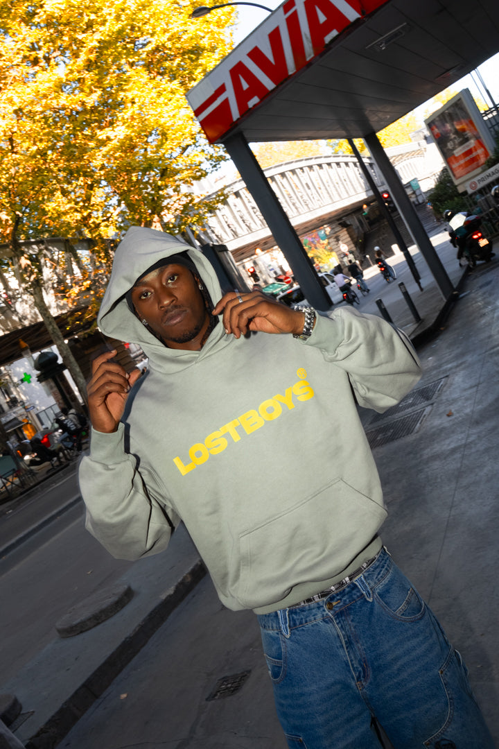 LOST BOYS SCRIPT HOODIE Sweat Olive