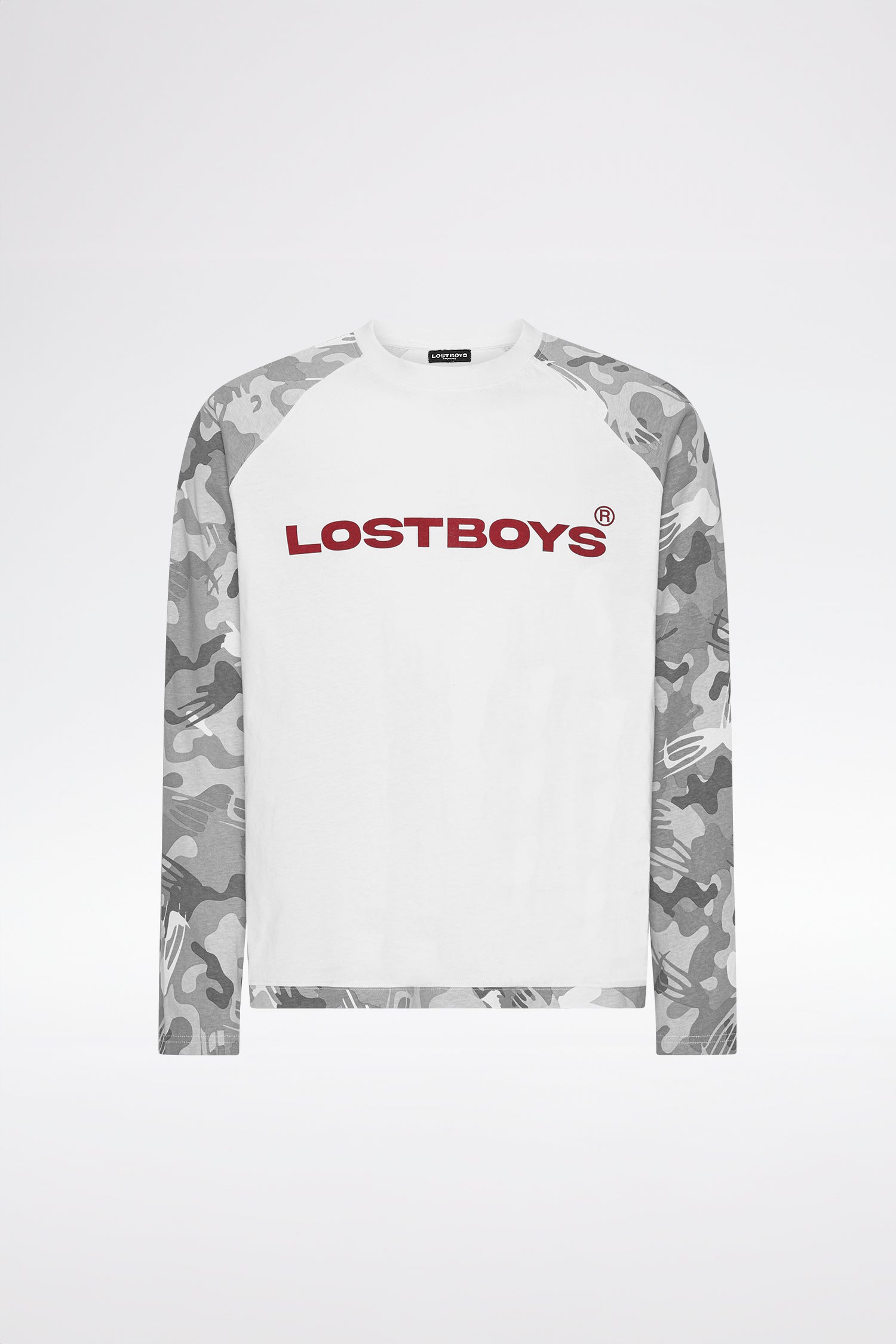 LOST BOYS SCRIPT LOGO RAGLAN LS Long Sleeve T-shirt Snow Camouflage