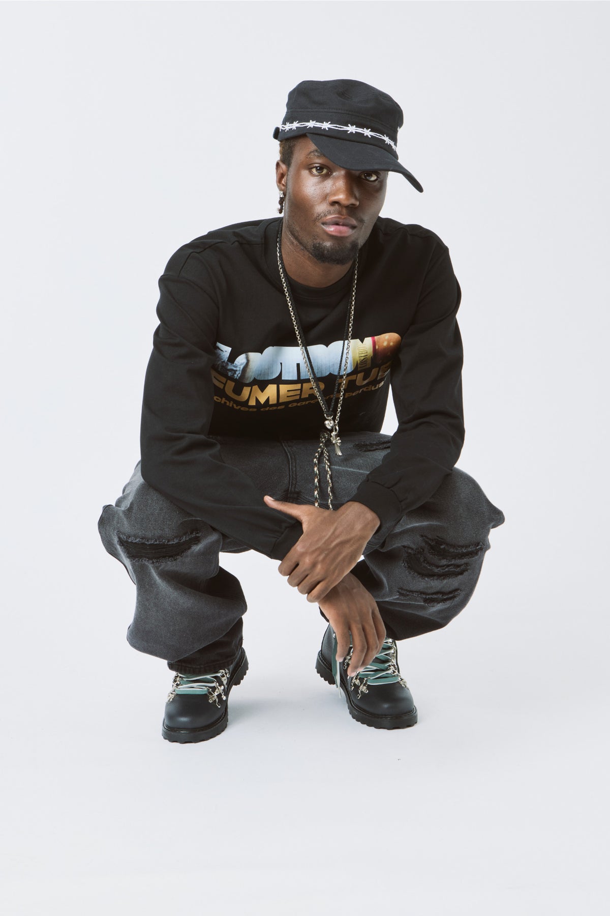 LOST BOYS SPIKED CADET Cap Black