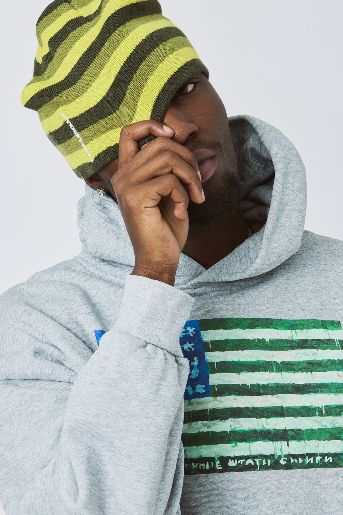 LOST BOYS STRIPE KNIT BEANIE Beanie Green