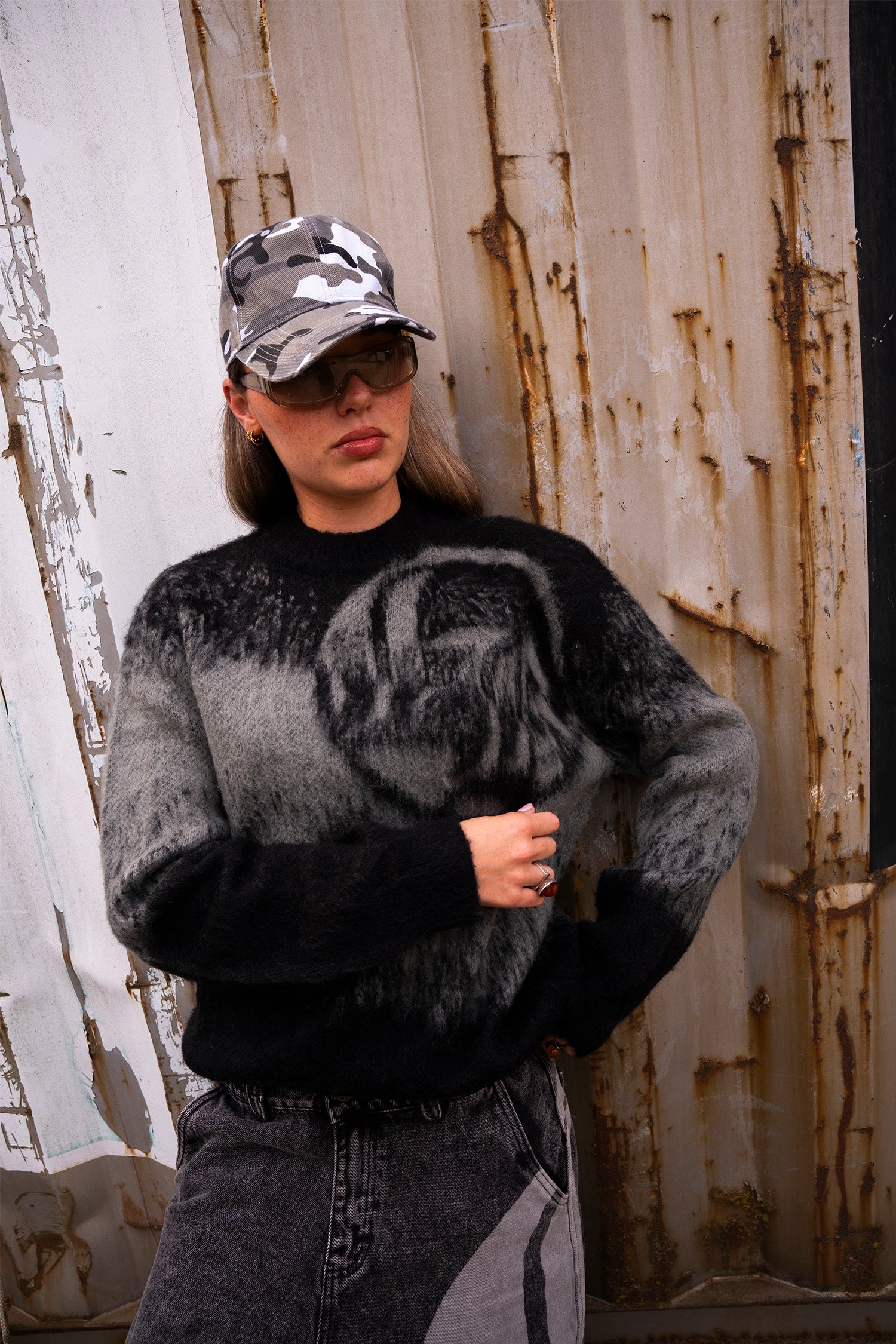 LOST BOYS TEXTURED KNITWEAR Knitwear Black/Grey