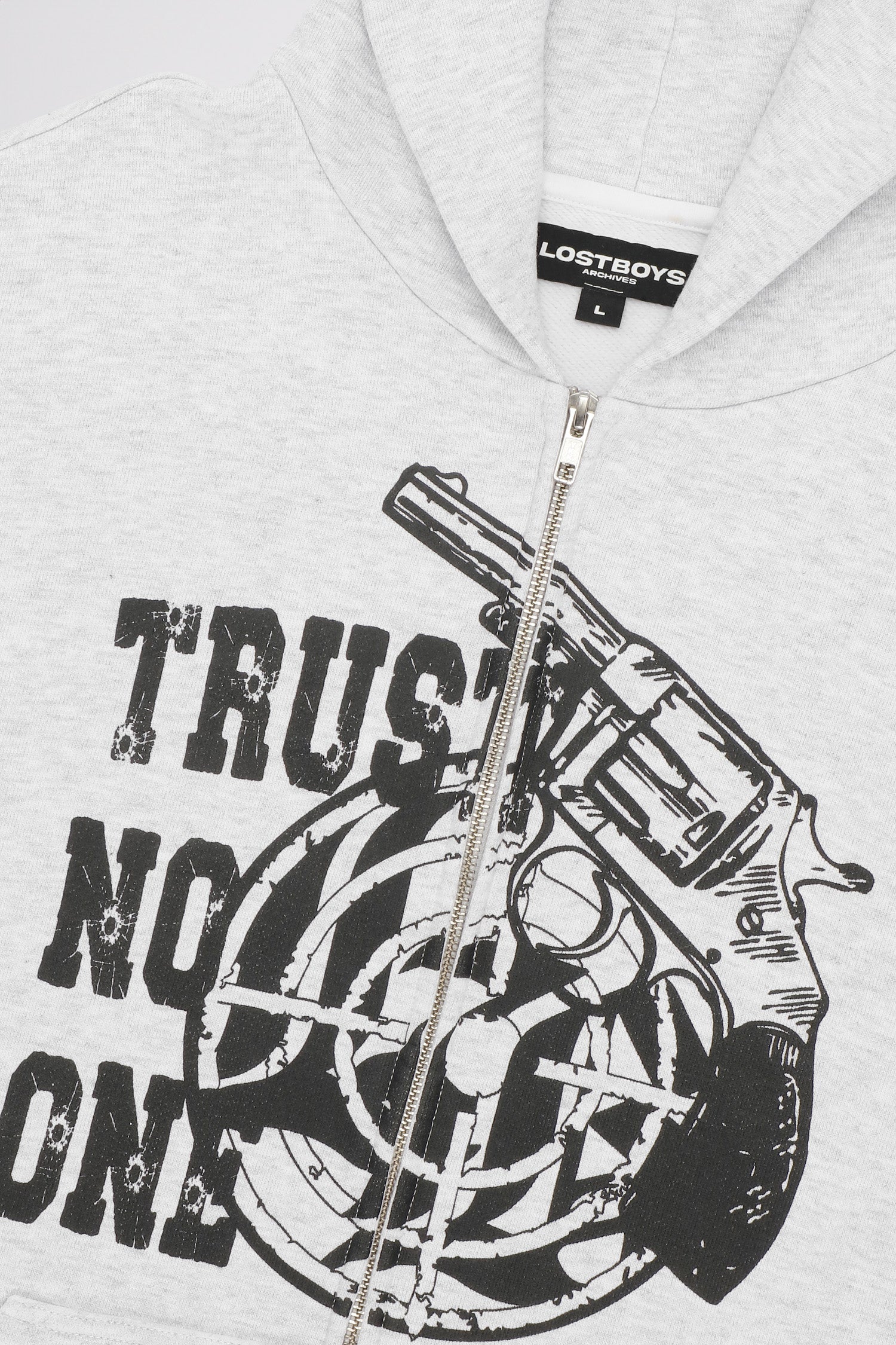 LOST BOYS TRUST NO ONE ZIP HOODIE Sweat Gray