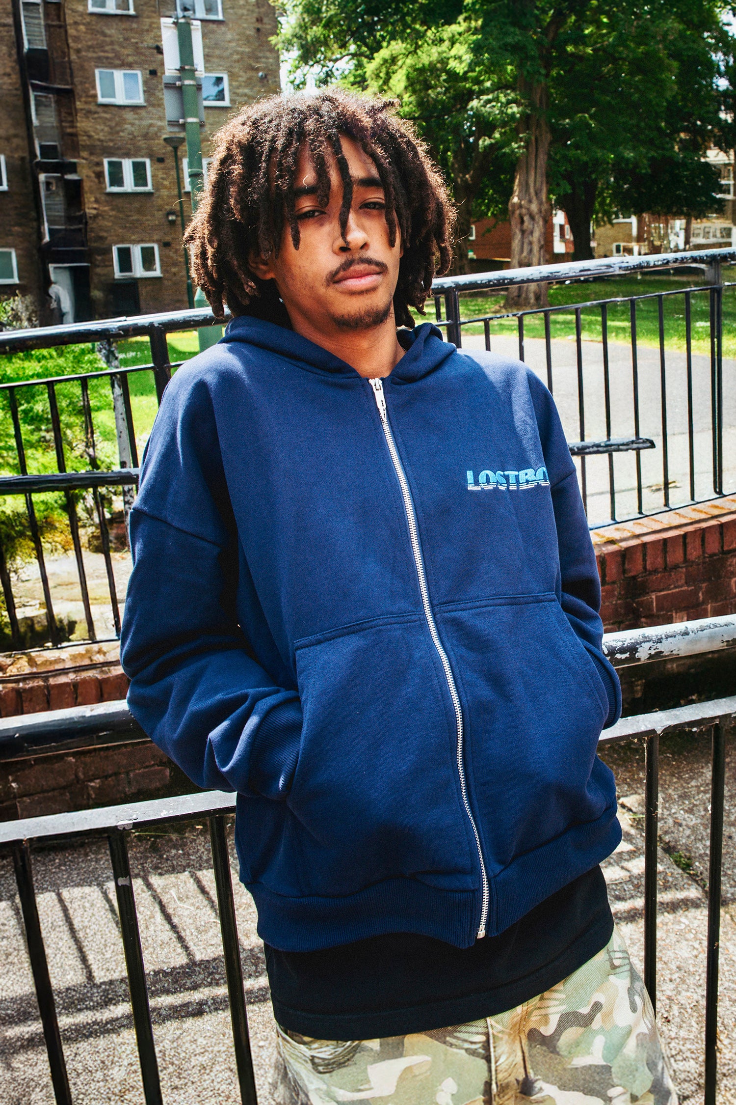 LOST BOYS ZIP HOODIE Sweat Navy